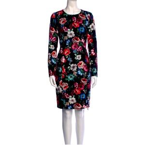 Black Halo “Lively” Long-Sleeve Dark Floral Mini Dress size 10 orig $415